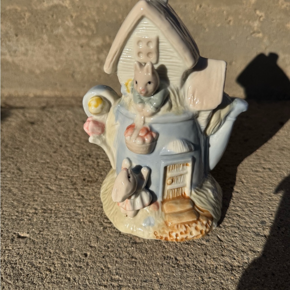 Charming Ceramic Cottage Teapot